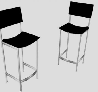 黑色靠背椅SU模型下载_sketchup草图大师SKP模型
