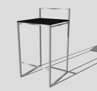 高脚凳黑色椅SU模型下载_sketchup草图大师SKP模型