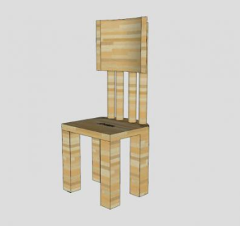 经典木制椅子SU模型下载_sketchup草图大师SKP模型