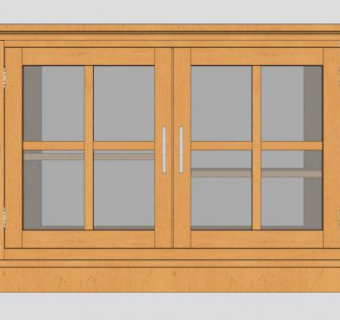 中式黄色玻璃电视柜SU模型下载_sketchup草图大师SKP模型