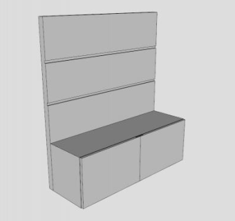 宜家欧式风格白色电视柜SU模型下载_sketchup草图大师SKP模型