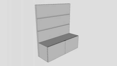 宜家欧式风格白色电视柜SU模型下载_sketchup草图大师SKP模型