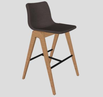 维芙木凳靠背椅SU模型下载_sketchup草图大师SKP模型