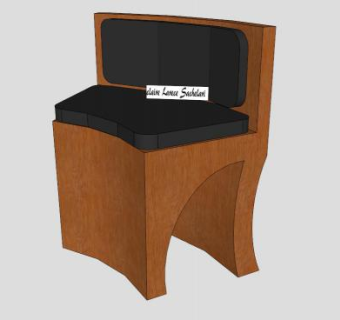 鸽凳实木座椅SU模型下载_sketchup草图大师SKP模型