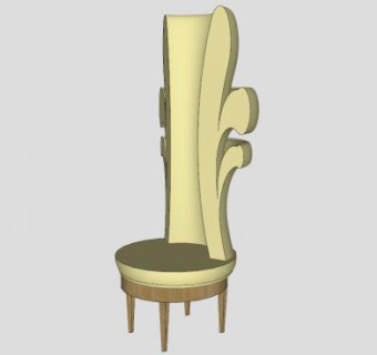 百合花座椅SU模型下载_sketchup草图大师SKP模型