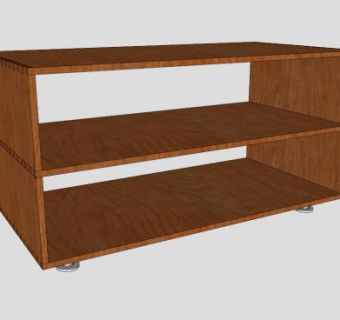 木头简约电视柜SU模型下载_sketchup草图大师SKP模型