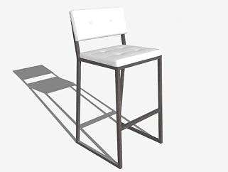 白色零食凳座椅SU模型下载_sketchup草图大师SKP模型