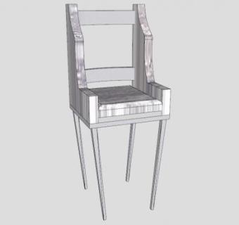 实木扶手椅单椅SU模型下载_sketchup草图大师SKP模型