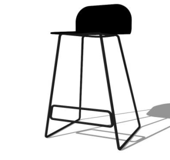 工业黑色零食凳SU模型下载_sketchup草图大师SKP模型