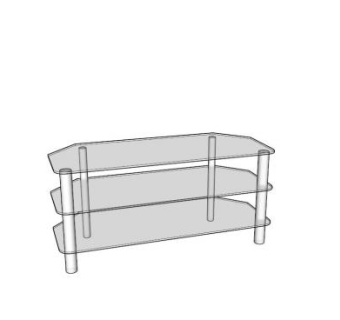 透明玻璃电视柜SU模型下载_sketchup草图大师SKP模型