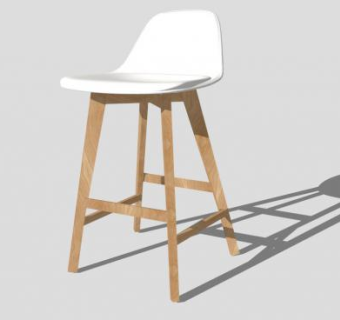 斯堪的纳维亚白色零食凳SU模型下载_sketchup草图大师SKP模型