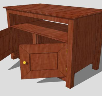 白橡木电视柜SU模型下载_sketchup草图大师SKP模型