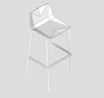 高塔现代五月花酒吧凳SU模型下载_sketchup草图大师SKP模型