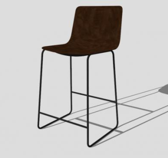经典的棕色零食凳座椅SU模型下载_sketchup草图大师SKP模型