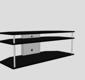 简单黑色电视柜SU模型下载_sketchup草图大师SKP模型