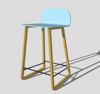 斯堪的那维亚蓝色零食凳SU模型下载_sketchup草图大师SKP模型