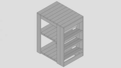 有DVD架的电视柜SU模型下载_sketchup草图大师SKP模型