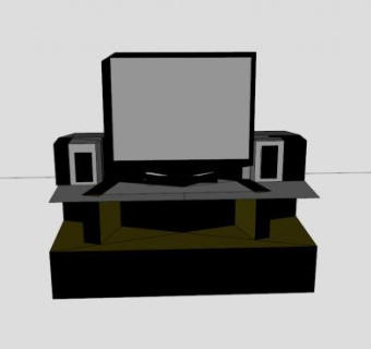 多色的电视柜SU模型下载_sketchup草图大师SKP模型