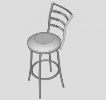 金属旋转杆凳SU模型下载_sketchup草图大师SKP模型
