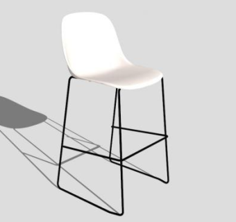 工业白色零食凳座椅SU模型下载_sketchup草图大师SKP模型