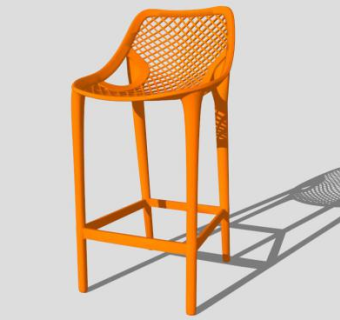 设计橙色零食凳SU模型下载_sketchup草图大师SKP模型