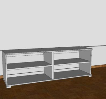 宜家纯白色电视柜SU模型下载_sketchup草图大师SKP模型