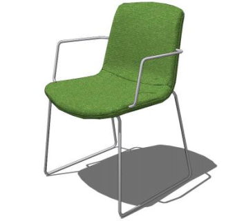 绿色靠背座椅SU模型下载_sketchup草图大师SKP模型