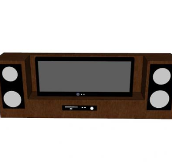 带音响电视柜SU模型下载_sketchup草图大师SKP模型