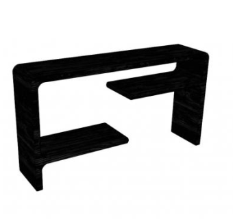 现代时尚黑色电视柜SU模型下载_sketchup草图大师SKP模型