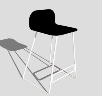 黑色座椅便餐凳设计SU模型下载_sketchup草图大师SKP模型