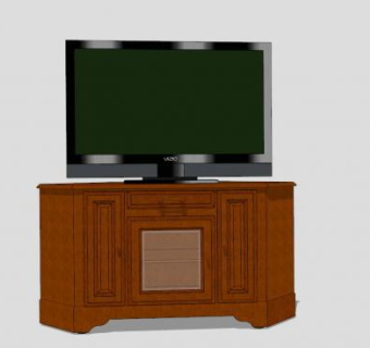 站在角落里实木电视柜SU模型下载_sketchup草图大师SKP模型