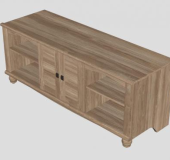木材电视柜SU模型下载_sketchup草图大师SKP模型