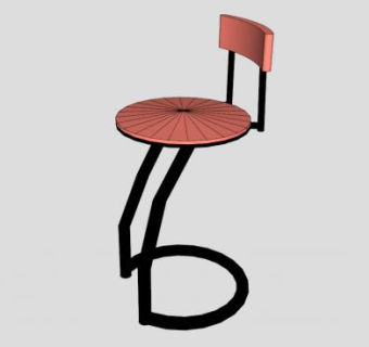 红色座椅杆凳SU模型下载_sketchup草图大师SKP模型