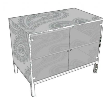 白玻璃欧式电视柜SU模型下载_sketchup草图大师SKP模型