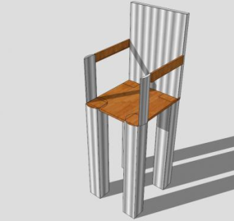 金属便座座椅SU模型下载_sketchup草图大师SKP模型