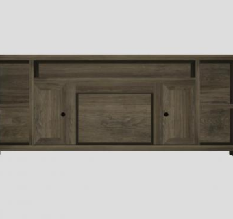 带有电壁炉的电视柜SU模型下载_sketchup草图大师SKP模型