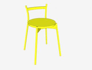 宜家黄色座椅SU模型下载_sketchup草图大师SKP模型