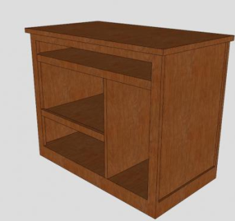 简单木制电视柜SU模型下载_sketchup草图大师SKP模型