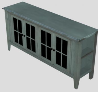 雕刻木板电视柜SU模型下载_sketchup草图大师SKP模型