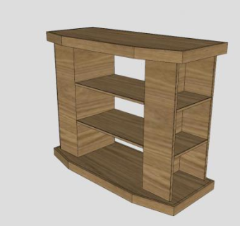 一个实木电视柜SU模型下载_sketchup草图大师SKP模型