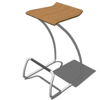 弹簧凳实木座椅SU模型下载_sketchup草图大师SKP模型