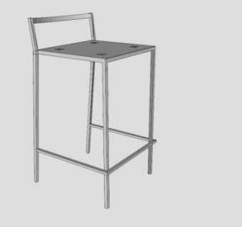 家具座椅高脚椅SU模型下载_sketchup草图大师SKP模型