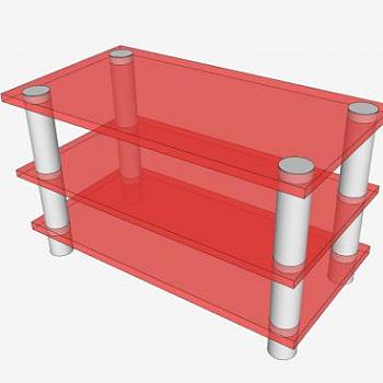 红色电视柜SU模型下载_sketchup草图大师SKP模型