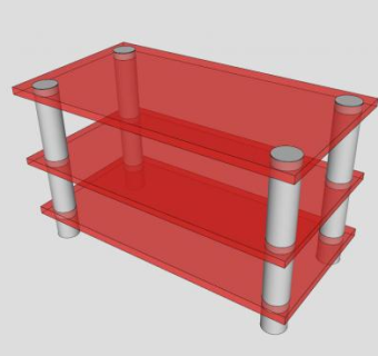 红色电视柜SU模型下载_sketchup草图大师SKP模型