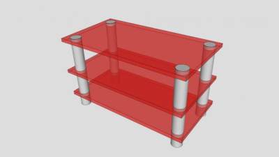 红色电视柜SU模型下载_sketchup草图大师SKP模型
