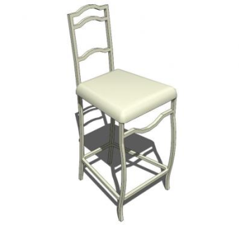 白色座椅舒适靠背椅SU模型下载_sketchup草图大师SKP模型