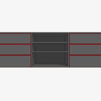 现代黑色电视站SU模型下载_sketchup草图大师SKP模型