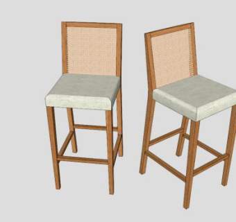 实木凳子座椅SU模型下载_sketchup草图大师SKP模型