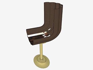 棕色座椅竹节椅SU模型下载_sketchup草图大师SKP模型