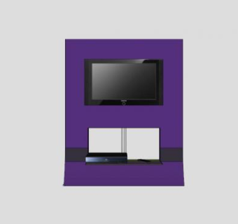 紫色现代电视柜SU模型下载_sketchup草图大师SKP模型